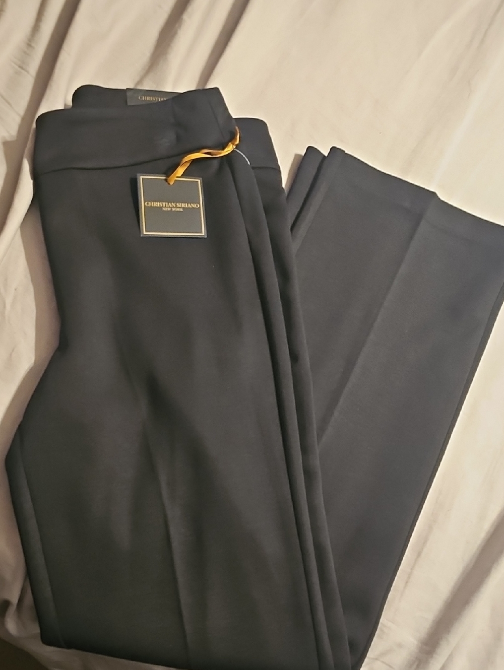 Christian Siriano Black Mid-Rise Straight Leg Pants